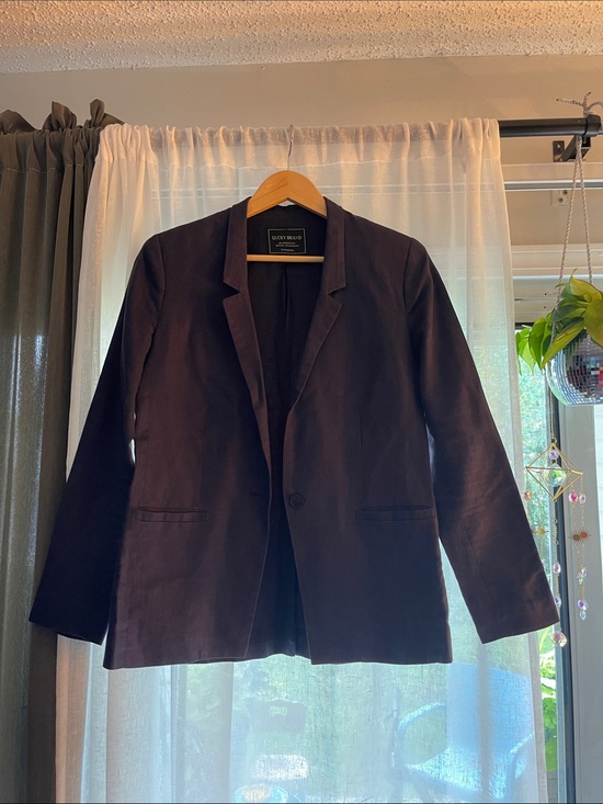 Lucky Brand Jackets & Blazers - Lucky Brand Navy Linen Single-Button Blazer